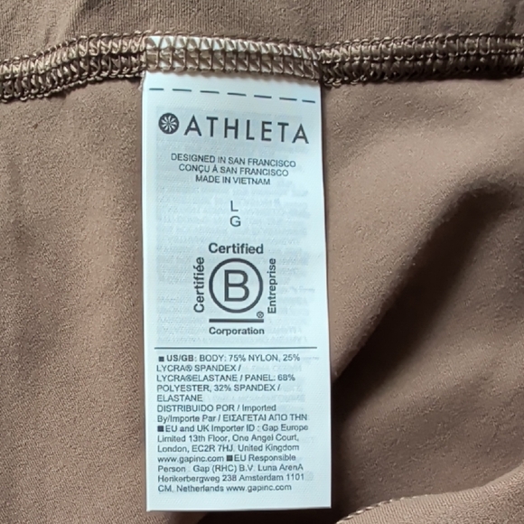 Athleta Salutation Stash 7/8 Fold Over Tight Clay NWT - Picture 8 of 9